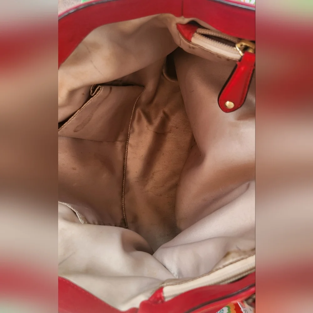 Coach Campbell‎ Belle red leather shoulder bag purse